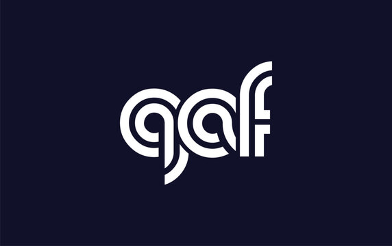 QAF Creative Unique Modern Letter Logo Design. Stylized logo featuring a unique letter design, presenting abstract minimalist aesthetics and modern appeal.