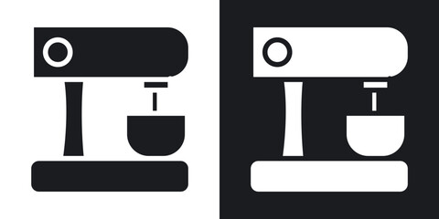 Mixer icons in solid black and white collection