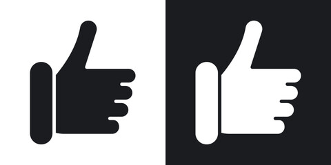 Like button icons in solid black and white collection