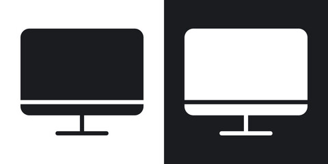 LCD icons in solid black and white collection