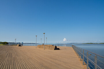 Porto Alegre, Rio Grande do Sul. Brazil -Moacyr Scliar Park and - New Guaiba Revitalized Waterfront or Orla do Guaiba