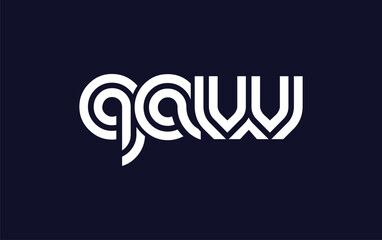 QAW Creative Unique Modern Letter Logo Design. Stylized logo featuring a unique letter design, presenting abstract minimalist aesthetics and modern appeal.