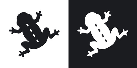 Frog icons in solid black and white collection