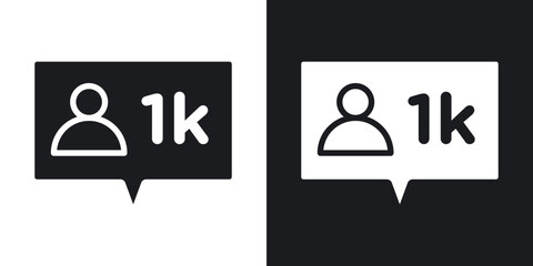 Followers icons in solid black and white collection