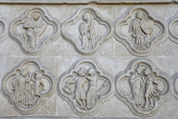 Bas-relief du portail de la cathédrale à Amiens. France