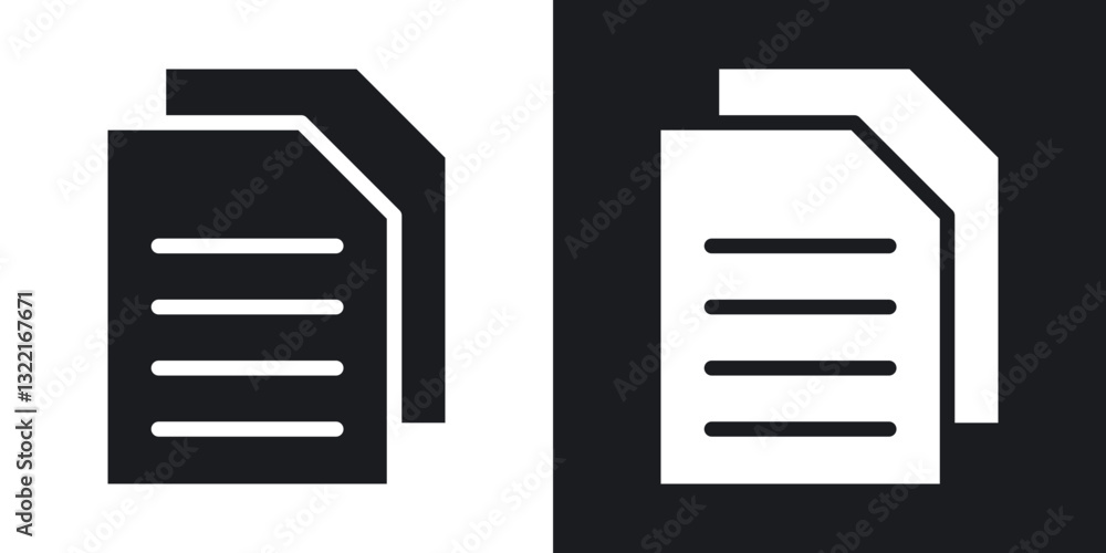 Poster files icons in solid black and white collection