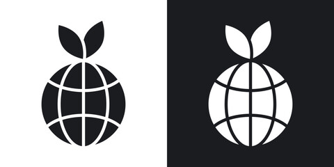 Environment icons in solid black and white collection
