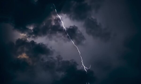   a lightning strike in the sky