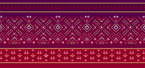 pixel thaitraditional red purple gold