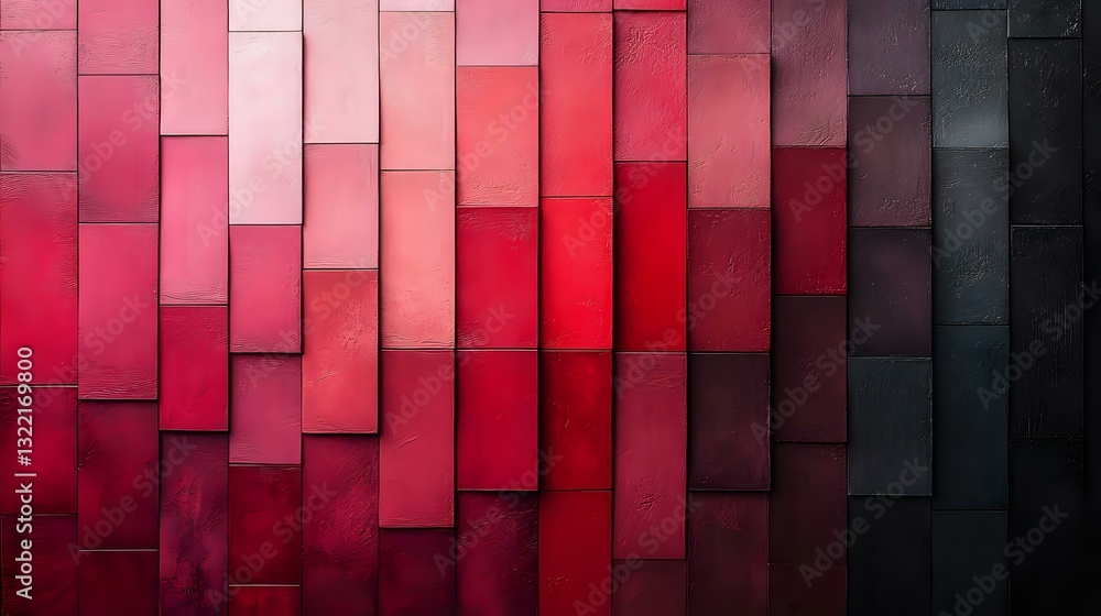 Poster modern geometric background with gradient red to black rectangular shapes creating dimensional surfa