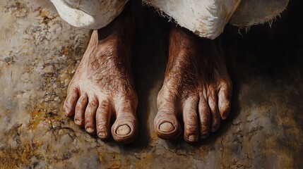 Jueves Santo. Lavatorio de pies. JesÃºs lava los pies a sus apÃ³stoles en semana Santa