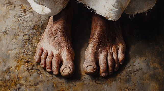 Jueves Santo. Lavatorio de pies. JesÃºs lava los pies a sus apÃ³stoles en semana Santa