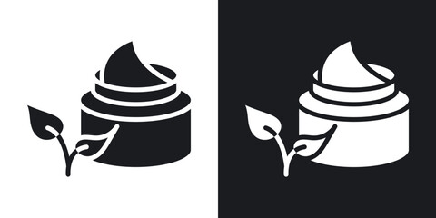 Body cream icons in solid black and white collection