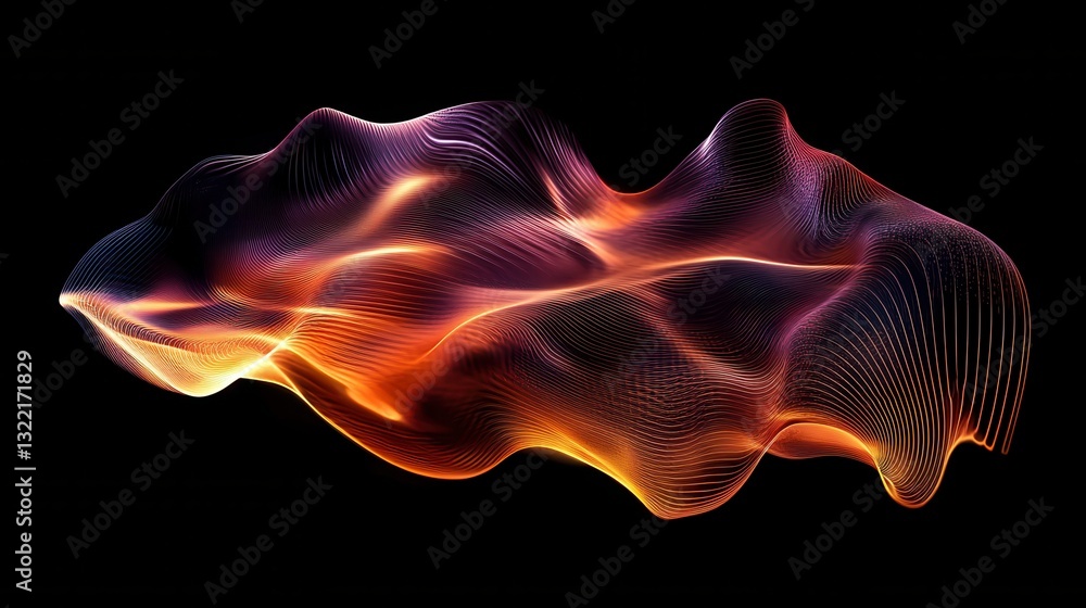 Poster abstract digital wave on dark background. technology and science concept. 3d rendering