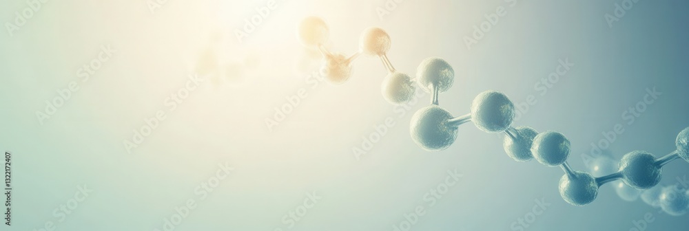 Poster molecular structures with light blue and white colors creating a sterile and scientific background i