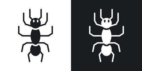Ant icons in solid black and white collection