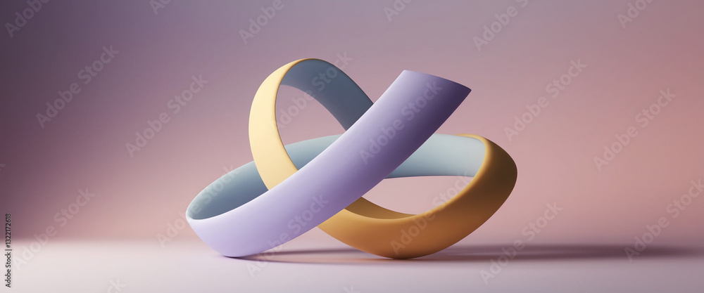 Aufkleber abstract image of intertwined pastel-colored shapes creating dynamic and modern visual. symbolism of