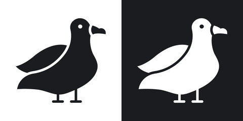 Albatross icons in solid black and white collection