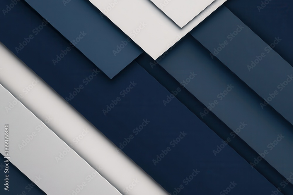 Leinwandbilder structured geometric background with angular shapes in navy blue, gray, and white representative of 