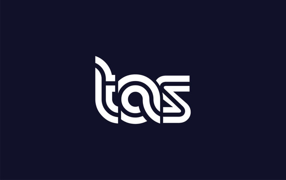 TAS Creative Unique Modern Letter Logo Design. Stylized logo featuring a unique letter design, presenting abstract minimalist aesthetics and modern appeal.