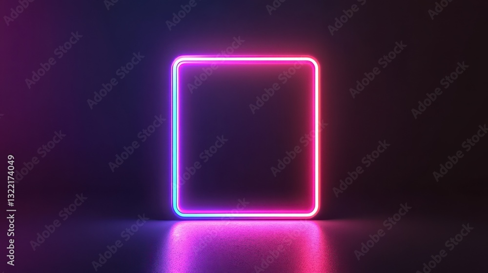 Poster 3d user interface window icon with holographic neon colors. isolated ui window sign as a design elem