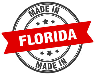 Made in Florida round sign. Made in Florida stamp.
