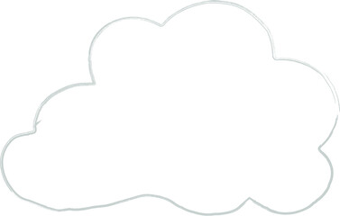 Fluffy gray cloud outline hand drawing.