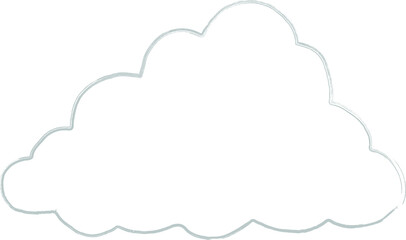 Fluffy gray cloud outline hand drawing.