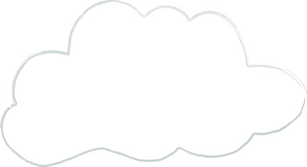 Fluffy gray cloud outline hand drawing.
