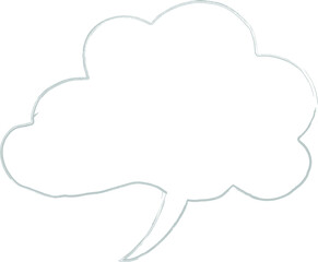 Speech bubble drawing hand.