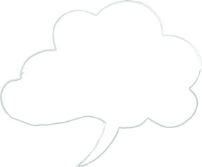 Speech bubble drawing hand.