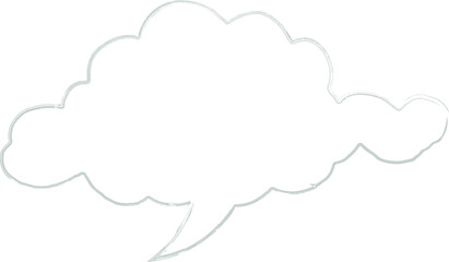 Speech bubble drawing hand.