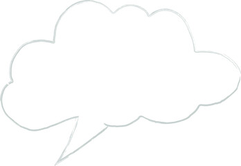 Speech bubble drawing hand.
