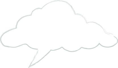 Speech bubble drawing hand.