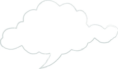 Speech bubble drawing hand.