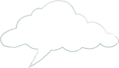 Speech bubble drawing hand.