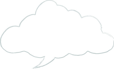 Speech bubble drawing hand.