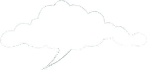 Speech bubble drawing hand.