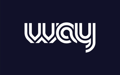 WAY Creative Unique Modern Letter Logo Design. Stylized logo featuring a unique letter design, presenting abstract minimalist aesthetics and modern appeal.