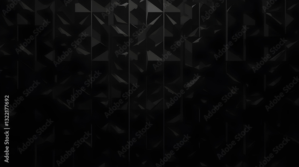 Aufkleber dark textured abstract geometric background - minimalist modern black triangles rectangles pattern