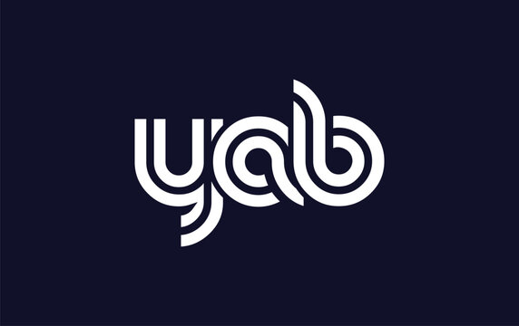 YAB Creative Unique Modern Letter Logo Design. Stylized logo featuring a unique letter design, presenting abstract minimalist aesthetics and modern appeal.