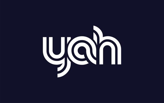YAH Creative Unique Modern Letter Logo Design. Stylized logo featuring a unique letter design, presenting abstract minimalist aesthetics and modern appeal.