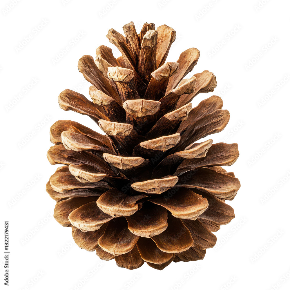 Poster pine cone isolated on transparent background showcasing natural textures and patterns found in natur