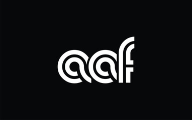 AAF Creative Unique Modern Letter Logo Design. Stylized logo featuring a unique letter design, presenting abstract minimalist aesthetics and modern appeal.