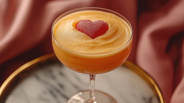Romantic elixir, A luscious cocktail with a heart, perfectly served