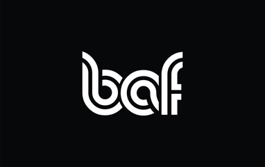 BAF Creative Unique Modern Letter Logo Design. Stylized logo featuring a unique letter design, presenting abstract minimalist aesthetics and modern appeal. © Mahamud