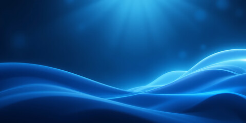 Fototapeta premium A futuristic and dynamic abstract background featuring glowing blue waves with a smooth, digital texture. The vibrant light effects create depth and a modern, high-tech feel.