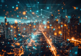 Obraz premium night city lights