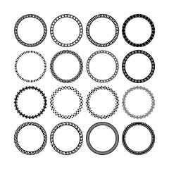 Circle border frame rounded design vector illustration in minimal modern simple isolated doodle design decorative element
