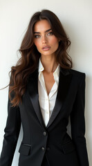Elegant Businesswoman in Classic Black Suit